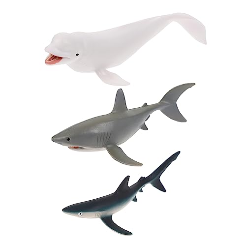 QUMIIRITY 3 Stücke Kunststoff Meer Tiere Lebensechte Shark Spielzeug Großes Weißes Shark Spielzeug Für Kinder von QUMIIRITY