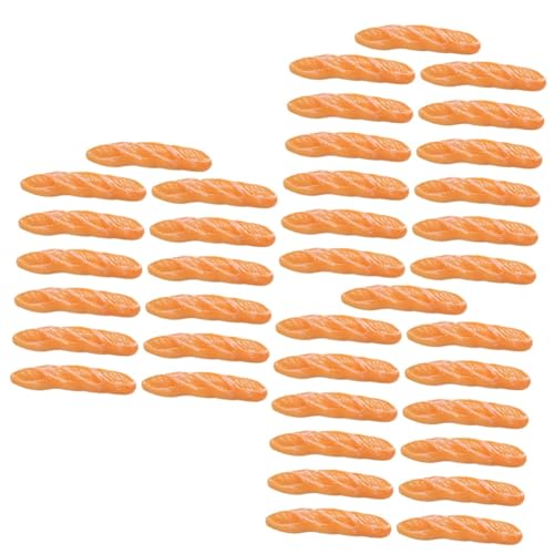 QUMIIRITY 39 STK Nachgemachtes Langes Baguette Mini-frühstück Künstlicher Nachtisch Realistischer Kuchen Tu So, Als Würdest Du Brot Spielen Miniatur-Essen Mini-Brot-dekor Orange Harz von QUMIIRITY