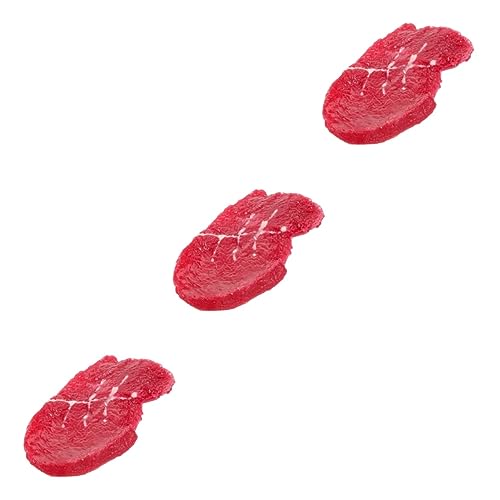 QUMIIRITY 3St Steakimitat falsches Fleisch Küche Faux-Steak-Modell Faux-Food-Modell Foto Home Decor wohnungseinrichtung Kunststeak Ideas künstliche Nahrung simuliertes Steak Harz von QUMIIRITY