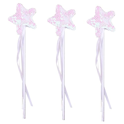 QUMIIRITY 3St Zauberstab Kinderspielzeug Spielzeug für Kinder Spielzeug für Mädchen Fairy Wand kinderkostüme Spielzeug Feenstöcke für Mädchen glänzendes Feenrutenspielzeug Stoff Weiß von QUMIIRITY