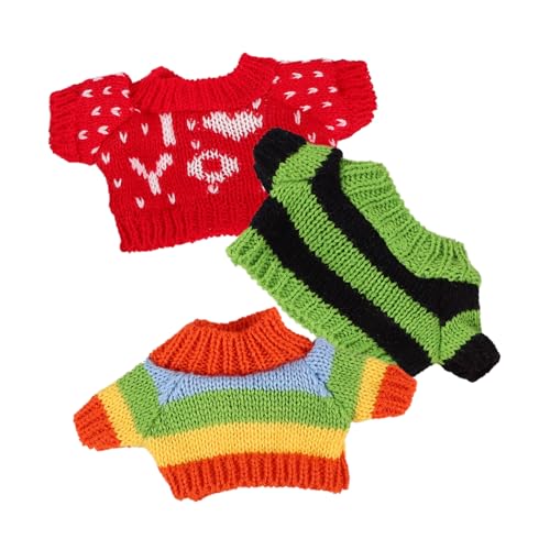 QUMIIRITY 3St Zubehör für Puppenpullover Buggy Junge Puppe Plüschtierkleidung aus Baumwolle Puppenkleidung Zubehör Kinder Puppenkleidung dekoratives Puppendekor schöne Puppenkleidung Garn von QUMIIRITY