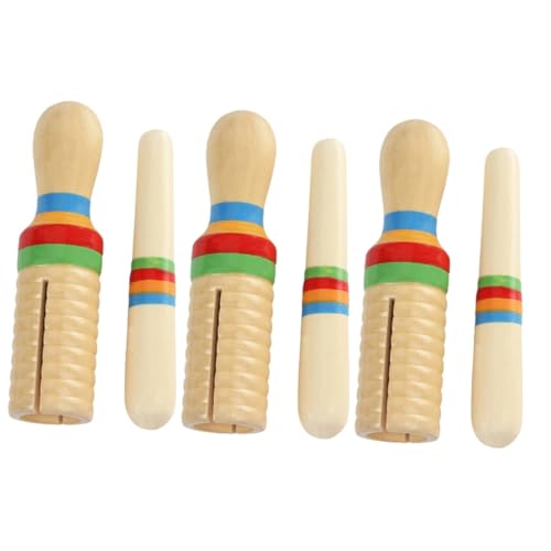 QUMIIRITY 3st Kinder Schlagzeug Percussion Musikspielzeug Für Kinder Musikinstrumente Spielzeug Kinder Pädagogisches Musikspielzeug Kindermusikerziehungsspielzeug Schallschlauch Hölzern von QUMIIRITY