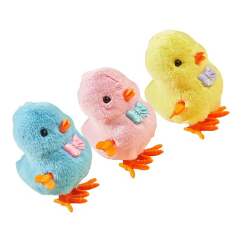 QUMIIRITY 3st Küken Osterkorbfüller Küken Aufziehen Babyspielzeug Spielzeugküken Für Kleinkinder Kükenspielzeug Aufziehen -Huhn- Partygeschenke Osterkörbchenfüller Abs von QUMIIRITY