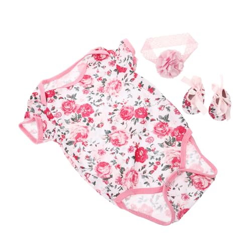 QUMIIRITY 3st Puppenkleidung Strampler Für Neugeborene Babys Kleidung Für Wiedergeborene Babys Kleidung Für Neugeborene Zubehör Für Wiedergeborene Babypuppen Rosa Baumwolle von QUMIIRITY