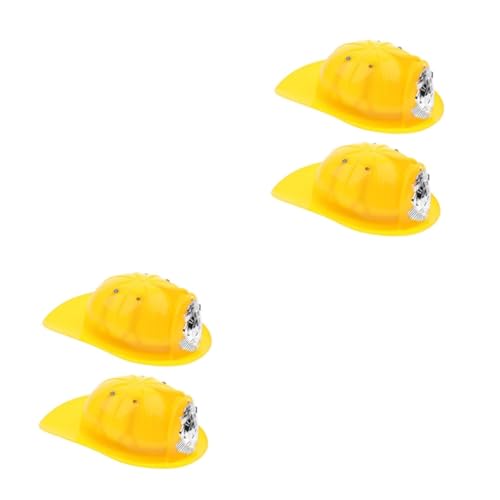 QUMIIRITY 4 Stück Feuerwehrhut für Kinder Feuerwehrauto Kinder Feuerwehrhelm zabawki stymulujące rozwój educational toys Brandschutzmütze für Kinder Kindersimulationsschutzhelm Yellow von QUMIIRITY