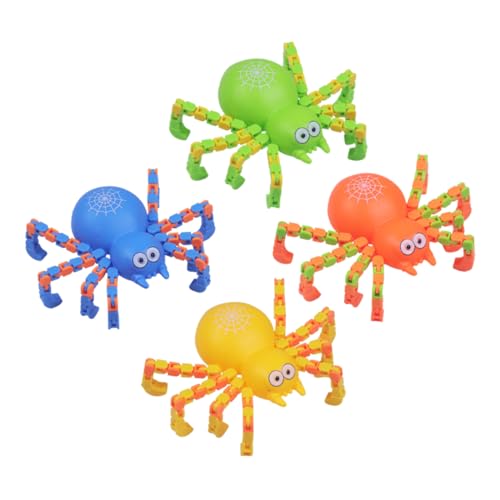 QUMIIRITY 4 Stück Mechanisches Spinnenspielzeug Spinnen Spiderverse Kinderspielzeug Kinderspielzeug Verbindendes Spielzeug Wandelbare Spinne Intelligenz Wandelbare Kette DIY von QUMIIRITY