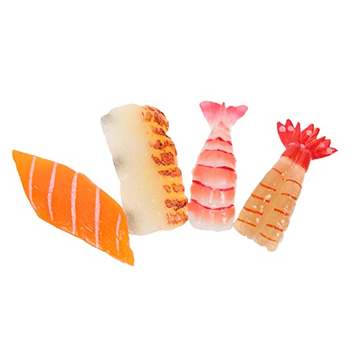 QUMIIRITY 4 Stück Sushi-Simulation Japanisches Essensmodell Simulation von Sushi-Essen Sushi Spielzeug Sushi zubehör nachgeahmtes Sushi-Spielzeug simuliertes Lebensmittelmodell PVC von QUMIIRITY