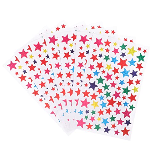 QUMIIRITY 5 Blätter Sternaufkleber für Kinderbelohnung Aufkleber Kinder Stickers for Kinderparty begünstigt Massenaufkleber für Kinder Basteln Sie Sternaufkleber PVC Colorful von QUMIIRITY