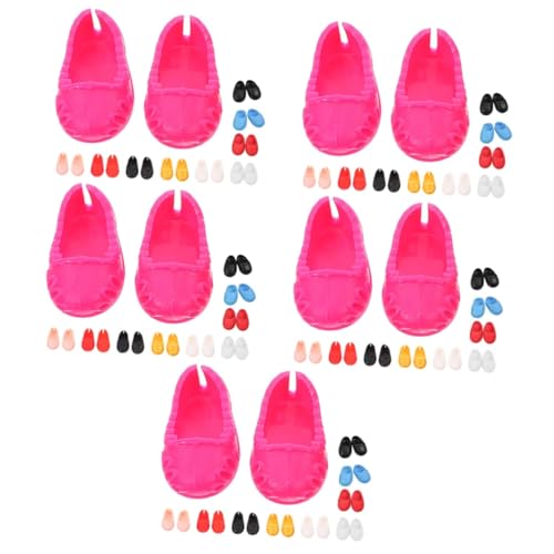 QUMIIRITY 50 Paar Schuhe Minipuppenschuhe Spielzeughausschuhe Simulierte Minischuhe Flache Schuhe Für Mädchen Puppenkleidschuhe Mini-kleiderschuhe Mini-schuhmodelle Mini-Schuhe Plastik von QUMIIRITY