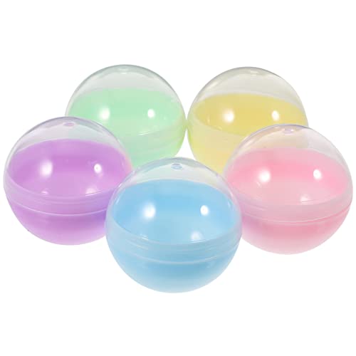 QUMIIRITY 50 Stück Macaron-Gacha-Schale Nachfüllungen für Kaugummiautomaten Kaugummiautomatenkapsel Tischtennisball Spiel plastikball kunststoffball befüllbare runde Kugeln runde Kapseln pp von QUMIIRITY