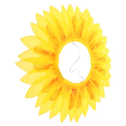 QUMIIRITY 5St Sonnenblumenkopfbedeckung Flamingo Sonnenblumenkopf wickeln halloween costume halloween kleidung Sonnenblumen-Kopfbedeckung Blumenkopfbedeckungen für Kinder Seidentuch Yellow von QUMIIRITY