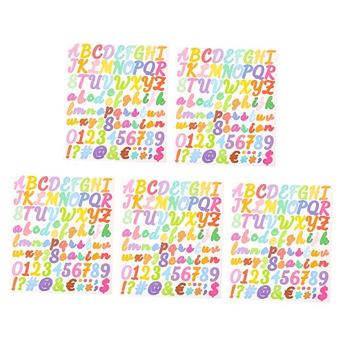 QUMIIRITY 5St Zahlenaufkleber personalisierte Sticker personalisierte Aufkleber journaling Sticker Nummern Aufkleber Scrapbooking-Nummernaufkleber Buchstabenaufkleber zur Dekoration von QUMIIRITY