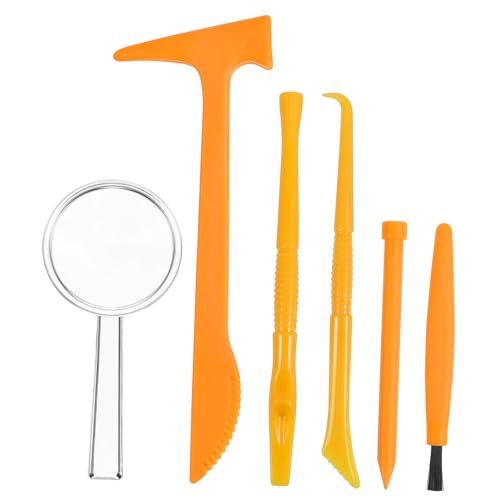 QUMIIRITY 6 Sätze Kinder Graben Werkzeuge Bausätze Grabwerkzeuge Herramienta Bergbauset Für Kinder Meißelhammer Graben DIY Graben Kit Edelstein-ausgrabungssets Kinderspielzeug Yellow Plastik von QUMIIRITY