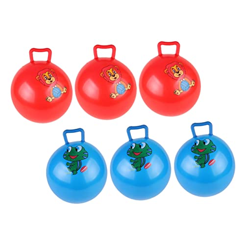 QUMIIRITY 6 Stück Griffschläger Cartoon Muster Hüpfball Kinder Balance Ball Kinderübung Hüpfen Hüpfen Aufblasbares Spielzeug Außenspielzeug Mini Spielzeug Kinder Lernspielzeug von QUMIIRITY