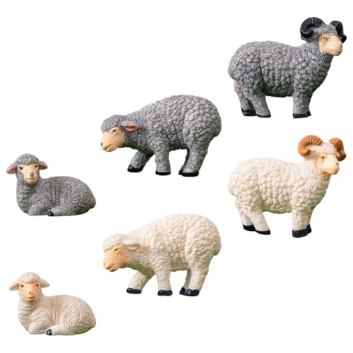 QUMIIRITY 6stücke Miniatur-schaffiguren Aus Kunstharz Kleine Schafe Modell Für Heimdekoration Tischdekoration Und Mini-gartendekor Verspieltes Tierdekor Für Wohnraum Und Büro QUMIIRITY 6stücke Miniatur-schaffiguren Aus Kunstharz Kleine Schafe Modell Für Heimdekoration Tischdekoration Und Mini-gartendekor Verspieltes Tierdekor Für Wohnraum Und Büro von QUMIIRITY
