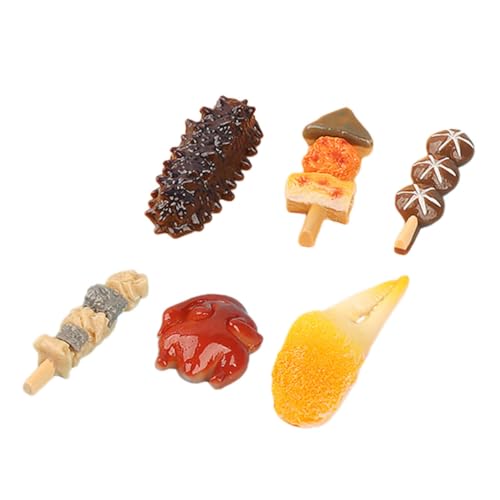 QUMIIRITY 6 Stück Simulierte Lebensmittel Haarspange Miniatur Charms Mini Raumdekoration Puppenhaus DIY Simulierter Snack Miniatur Winziger Snack Modell Mini von QUMIIRITY