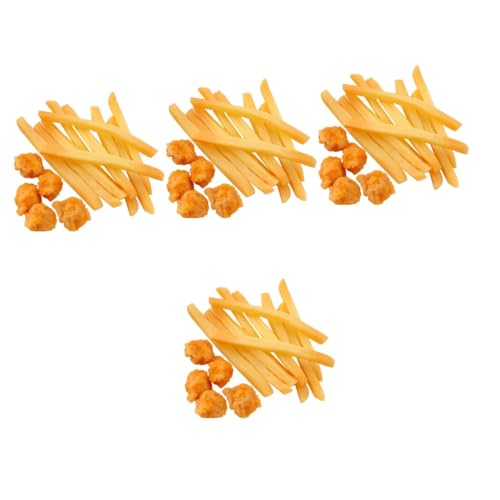 QUMIIRITY 60 STK Pommes-Modell Simulieren Sie gefälschtes Essen Markt-Display-Requisite Realitätsnah Lebensmittelattrappe Modelle Küchenspielset für Jungen Lebensmittelspielzeug für Kinder von QUMIIRITY