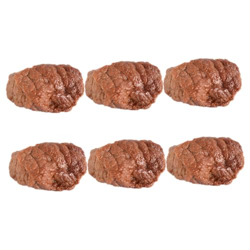 QUMIIRITY 6st Beef-Nugget-Modell Dekoratives Kunstfleisch Simuliertes Rindfleisch Food-Modell Küchendekoration Gefälschtes Fleisch-lebensmittelmodell Festivaldekoration Brown PVC von QUMIIRITY