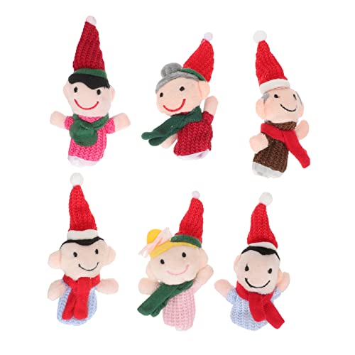 QUMIIRITY 6st Familie Handpuppe Fingerpuppen Kleinkind Puppen Für Kinder Santa Fingerpuppen Kinderzimmer Fingerpuppe Dekorative Märchenpuppen Plüsch Handpuppe Kinderzubehör Pp Baumwolle von QUMIIRITY