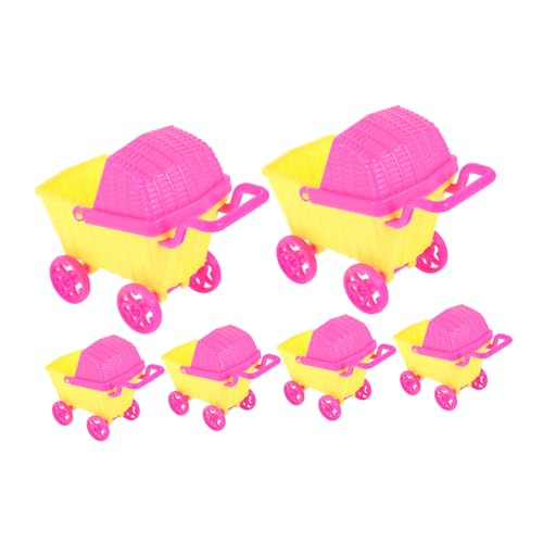 QUMIIRITY 6st Puppenwagen Puppenhausmöbel Mini-supermarkt-handwagen Kleiner Einkaufswagen Lauflernwagen Spielzeug Mini-einkaufswagen Winziges Trolley-Spielzeug Mini-möbel Plastik von QUMIIRITY