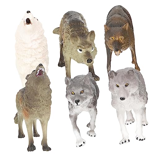 QUMIIRITY 7 Teiliges Paket Modellspielzeug Für Kinder Polarwolf Modell Wildes Spielzeug Für Kinder Polarwolf Tierfiguren Mini Tiere Spielzeug Wolfsspielzeug Tierfiguren von QUMIIRITY