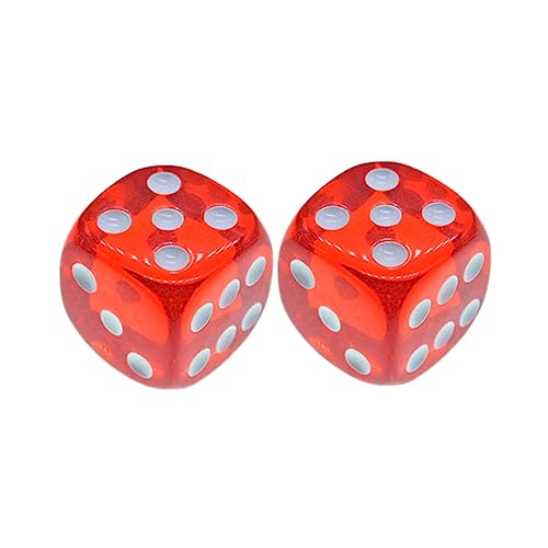 QUMIIRITY 8 STK 18mm Würfel weiche Würfel Spielwürfel Kidcraft-Spielset Edelstein Würfel klassisches Würfelspiel 6-seitige rote Würfel abgerundete Eckwürfel durchscheinende Würfel von QUMIIRITY