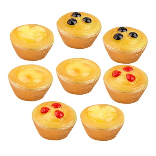 QUMIIRITY 8 Stück Simulierte Obsttorte Aussehende Spielnahrung Puppenhaus Kuchen Gefälschter Cupcake Schöne Kuchen Lebensmittelmodelle Gefälschtes Lebensmittelmodell von QUMIIRITY