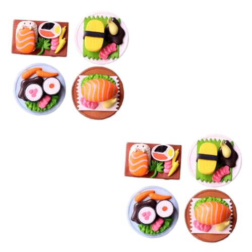 QUMIIRITY 8 Stück Simuliertes Japanisches Sushi Mini Sushi Ornamente Künstliche Lebensmittel Ornamente Künstliches Sushi Modell Winzige Sushi Dekoration Japanisches Gefälschtes Essen von QUMIIRITY