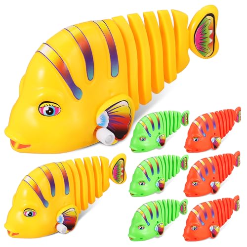 QUMIIRITY 8St Aufziehbarer Schaukelfisch aus Kunststoff Roboter schwimmendes Fischspielzeug Badespielzeug aufziehen Fun Toys for Pool Spielzeug Fischmodell Spielzeug Wasserbadspielzeug von QUMIIRITY