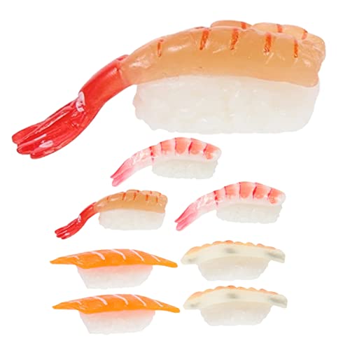 QUMIIRITY 8st Sushi-Simulation Sushi-Spielzeug Künstliches Lebensmittelmodell Sushi-Fotografie-Requisiten Lebensechtes Sushi-Modell Lebensechter Kunstreis Japanisches Essensmodell PVC von QUMIIRITY