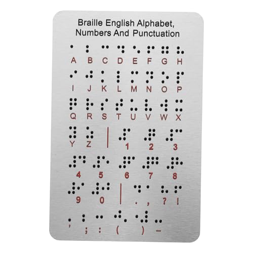 QUMIIRITY Anfängerfreundliche Braille-lerntafel Aus Edelstahl Mit Erhabenen Punkten von QUMIIRITY