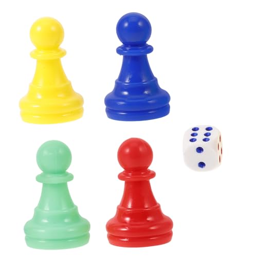 QUMIIRITY Brettspiel-schachspiel Farbspiel Spiel Würfel Brettspielmarken Bauern Schachfigur Figur Faltbrett Schachfiguren Zubehör Für Brettspiele Mini-brettspiele Bauern Im Spiel Plastik von QUMIIRITY