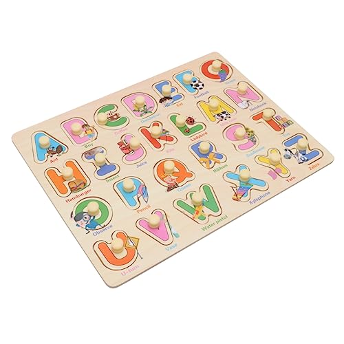 QUMIIRITY Buchstabenrätsel Kinder Puzzle rätselbuch Kinder zabawki stymulujące rozwój Educational Toys Kleinkinder Spielzeug Alphabet-Puzzles Puzzlespiele Rätsel für Kinder Bambus von QUMIIRITY