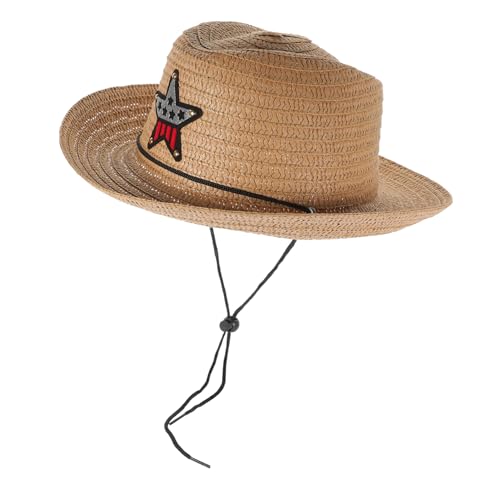 QUMIIRITY Cowboyhut Für Frauen Hut Kindermütze Strand Geburtstagsmütze Für Mädchen Kuhmädchenhut Sonnenhut Für Trucker-mütze Für Kappe Pelzmütze Stroh Khaki von QUMIIRITY