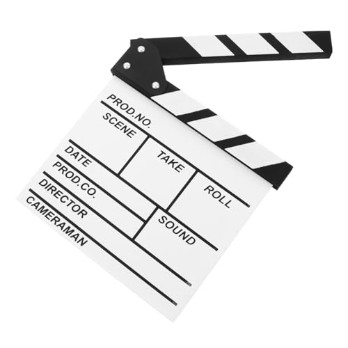 QUMIIRITY Direktor Board Vorstand Direktoren Schindel Filmklapper Englische Version Clapper Board Filmschindel-partygeschenk Film-klappbretter Größere Szenenklappe Filmschild Weiß Hölzern von QUMIIRITY