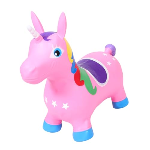 QUMIIRITY Einhorn Spielzeug Rosa Einhorn-Hopper Reiten Sie auf Tierspielzeug Kinderreittier Kinder Geburtstagsgeschenk Kindergeburtstag gastgeschenke hüpfendes Pferd hüpfende Spielzeuge PVC von QUMIIRITY