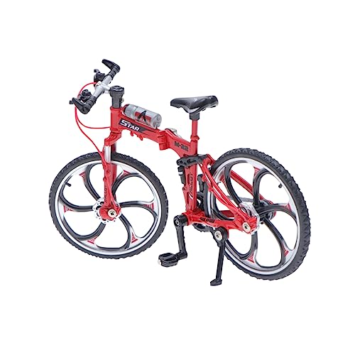 QUMIIRITY Figurendekor wohnungseinrichtung wohnungsdeko Mountain Bike hausdeko Metall Fahrrad Modellbau Mini-Dekoration Automodell Mini-Finger-Mountainbikes Bausatz Mini-Spielzeug klein rot von QUMIIRITY