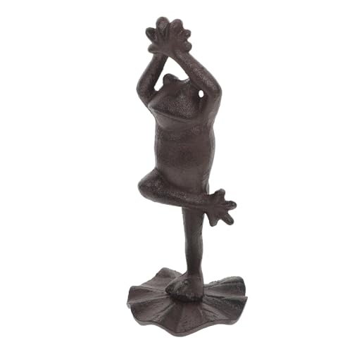 QUMIIRITY Froschornament Aus Gusseisen Eiserne Handwerksverzierung Eiserne Froschstatue Froschhausskulptur Tierfiguren Aus Eisen Miniatur-Tier-Ornament Eisentierschmuck Retro-froschstatue von QUMIIRITY