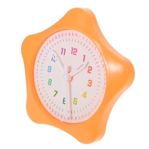 QUMIIRITY Glocke Lernen Kinderuhr lernt Zeit zu Sagen Uhr für Lernzeit Kinderuhr Lernen Zeit Lernspielzeug Kinder lernspielzeug spielzeuguhr Modell Kinderuhr Lernzeitspielzeug Plastik Orange von QUMIIRITY