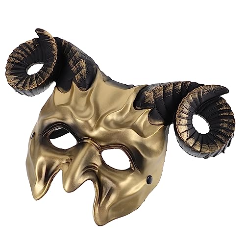 QUMIIRITY Halloween Kostümmaske Karikatur Ziegenhörner Kostüm halloween costume halloween kleidung stutzenhalter Kinderkommode beängstigende Maske Halloween-Maske Plastik Golden von QUMIIRITY