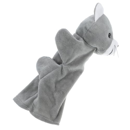 QUMIIRITY Handpuppe Katze Spielzeug Pupskissen Handpuppen Tierische Handpuppe Plüsch Handpuppe Geschichte Erzählende Marionette Handpuppe Für Kinder Pp Baumwolle Grey von QUMIIRITY