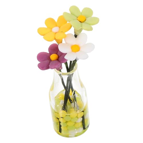 QUMIIRITY Kleine Gänseblümchen Vase Töpfe Heimdekoration Kleines Winzige Häuser Vase Miniatur Topf Schmücken Miniatur Landschaft DIY Modell Mini Blumentopf Modell Aus von QUMIIRITY