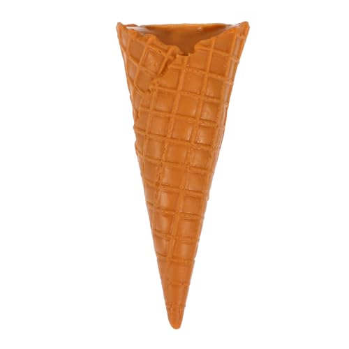 QUMIIRITY Knuspriger Eiscreme Eiscreme-Modell Eiscreme-Display lebensechtes EIS so tun, als würde Man Eistüte Spielen Leeres Eistütenmodell künstliche Eiswaffel PVC Brown von QUMIIRITY