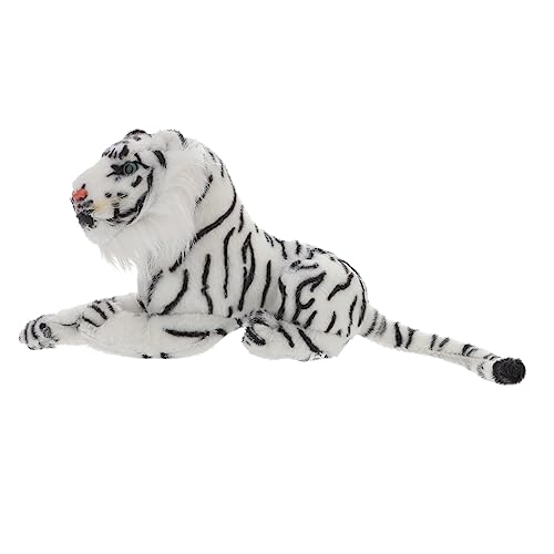 QUMIIRITY Kuscheltierpuppen Simulation Tiger Kreative Spielzeugdekoration Für Das Wohnzimmer Zu Hause Schlafzimmer (weißer Tiger, 30 cm) von QUMIIRITY