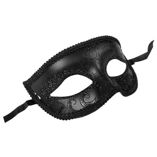 QUMIIRITY Maskerade-maske Geführtes Halloween Karnevalsmaske Funkeln Halloween-maske Zum Leuchten Bringen Party-maske Retro-maskerade Halloween-skelettmaske Anime-maske Cosplay Black Plastik von QUMIIRITY