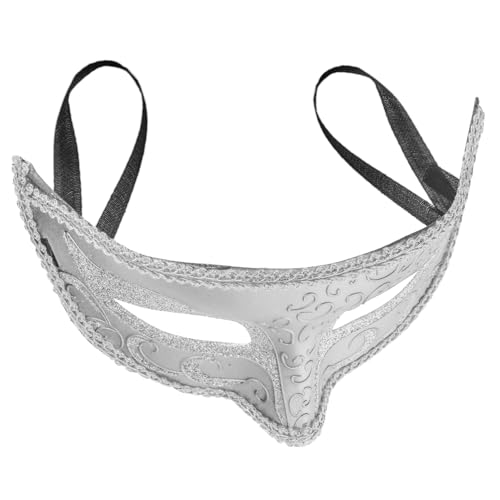 QUMIIRITY Maskerade-maske Halloween-maske Halloween-spitze Venezianisch Halbgesichtsmaske Männer Maskieren Hochzeitsmaske Masken Spitze Maskerade Spitze-maske-requisite Halbmaske Abs Silver von QUMIIRITY