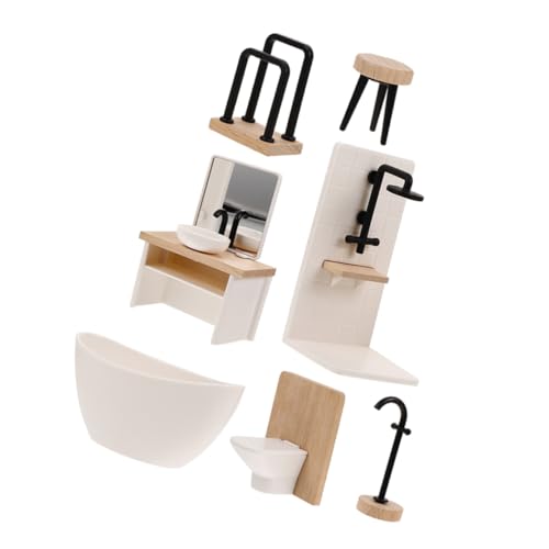 QUMIIRITY Maßstab mit Toilette Dusche Waschbecken Badewanne Hocker und Handtuchhalter für Realistische Puppenhaus Dekoration QUMIIRITY Maßstab mit Toilette Dusche Waschbecken Badewanne Hocker und Handtuchhalter für Realistische Puppenhaus Dekoration von QUMIIRITY