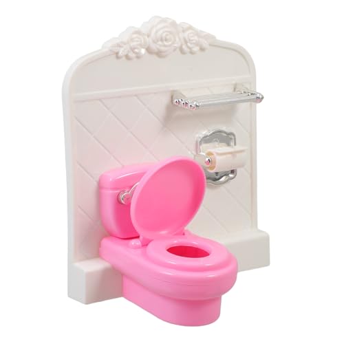 QUMIIRITY Puppenhaus Miniatur Badezimmer Toilette Elegante Mini Handwerk Glatt für Puppenhaus Möbel von QUMIIRITY