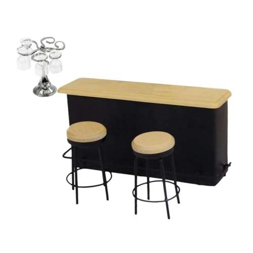 QUMIIRITY Miniatur Bar Theke Set für Puppenhaus DIY Dekoration mit Gläsern und Barhockern für Kreative Miniatur Szenen und Spielzeugmodelle QUMIIRITY Miniatur Bar Theke Set für Puppenhaus DIY Dekoration mit Gläsern und Barhockern für Kreative Miniatur Szenen und Spielzeugmodelle von QUMIIRITY