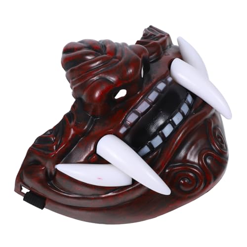 QUMIIRITY Monstermaske Dämonenmaske japanische Maske für Cosplay Masken-Cosplay Halloween gruselig halloween maske masken für halloween Partyzubehör Werkzeug für Bühnenauftritte Harz rot von QUMIIRITY